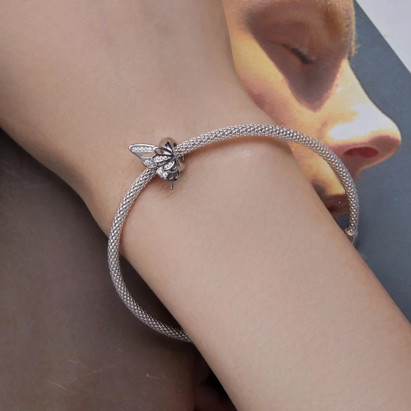 (Bild für) Spacer-Charm mit Schmetterlingen im Pandora-Stil - BSC823 - Ansicht 7