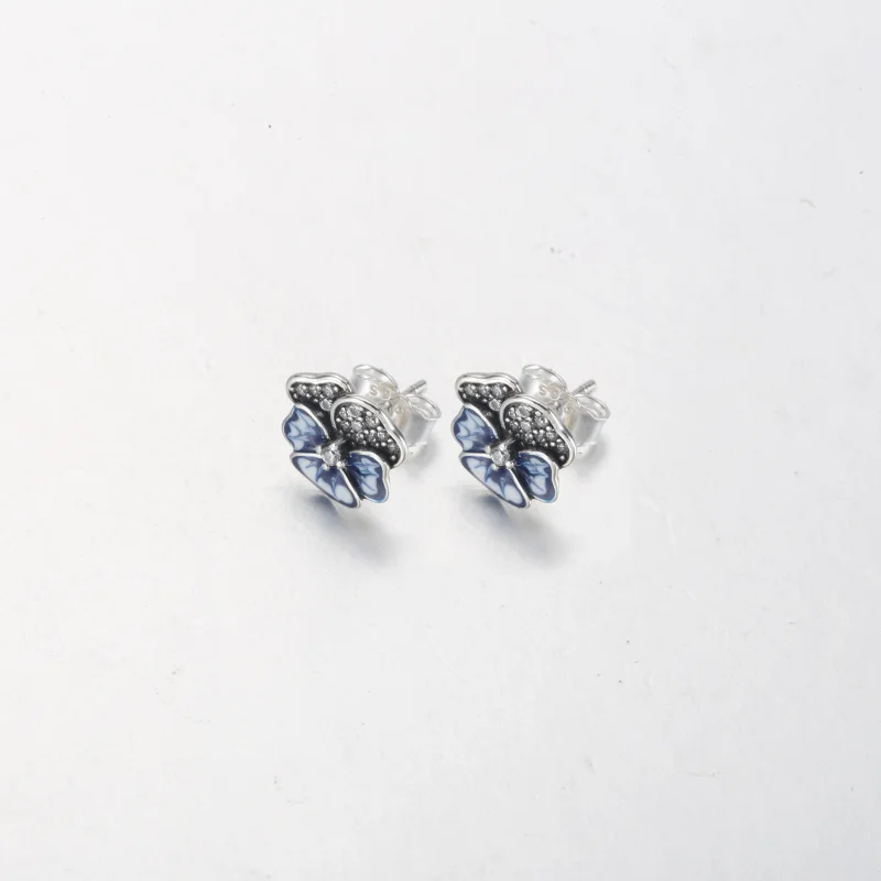 (Bild für) Pandora Blaues Stiefmütterchen Stecker Ohrringe - 290781C01 - Ansicht 2