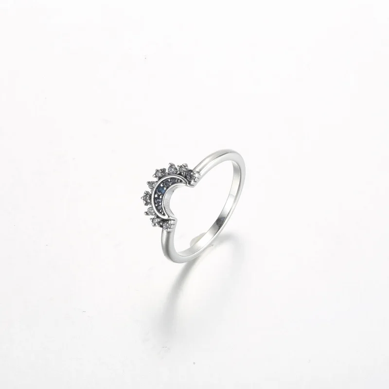 (Bild für) Pandora Celestial Blue Sparkling Moon Ring - 192675C01 - Ansicht 2