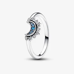 (Bild für) Pandora Celestial Blue Sparkling Moon Ring - 192675C01