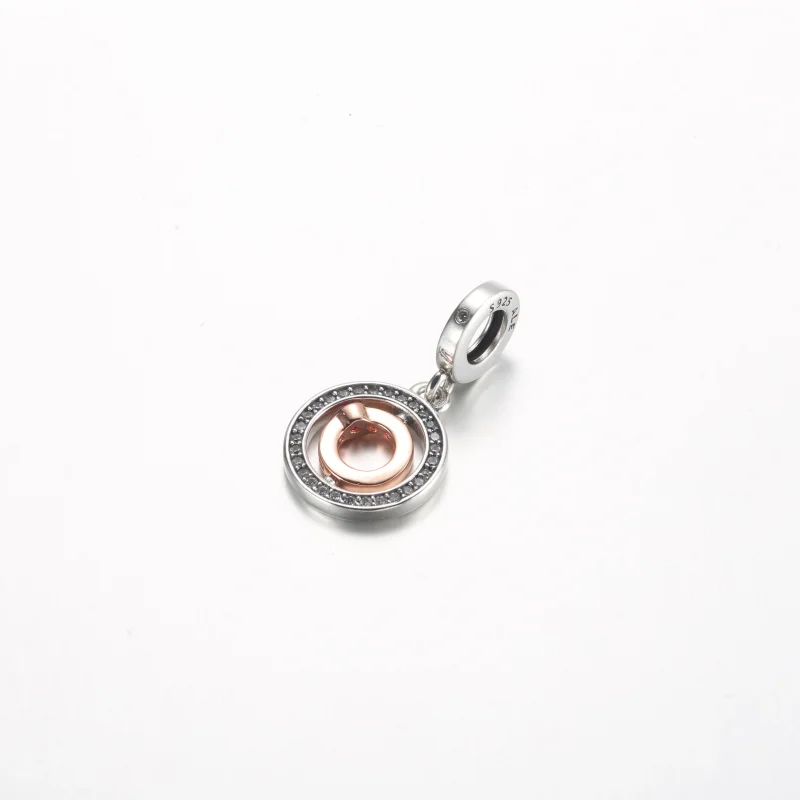 (Bild für) Pandora Love drehendes Sterlingsilber und 14k Roségold-plattiertes Anhänger - 78 - Ansicht 2
