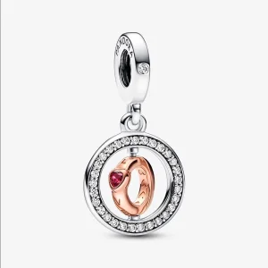 (Bild für) Pandora Love drehendes Sterlingsilber und 14k Roségold-plattiertes Anhänger - 782600C01