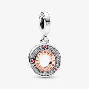 (Bild für) Pandora MSG drehbarer Anhänger aus Sterlingsilber und 14k Roségold - 782640C01