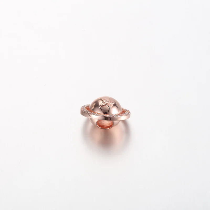 (Bild für) Pandora Saturn Planet 14k Roségold-platinierte Anhängerkette mit klaren Zirkonia - Ansicht 3