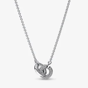 (Bild für) Pandora Signature Intertwined Pavé Anhänger Halskette - 392736C01-45