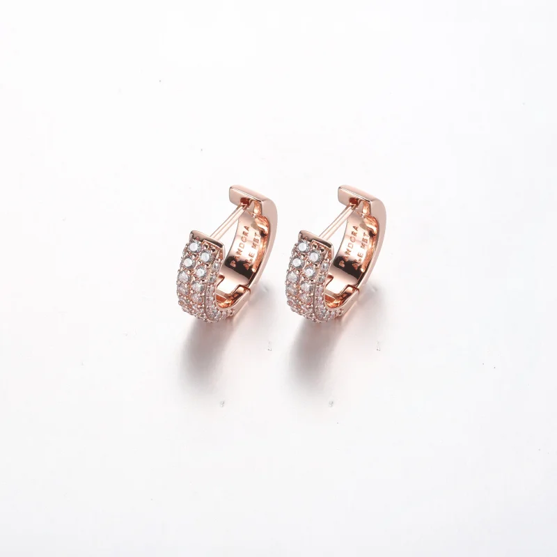 (Bild für) Pandora Timeless Pavé Doppelreif Creole-Ohrringe - 282622C01 - Ansicht 2