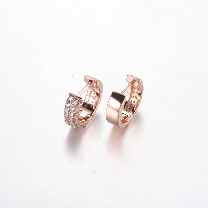 (Bild für) Pandora Timeless Pavé Doppelreif Creole-Ohrringe - 282622C01 - Ansicht 3