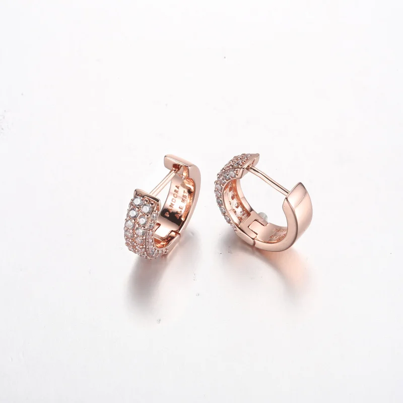 (Bild für) Pandora Timeless Pavé Doppelreif Creole-Ohrringe - 282622C01 - Ansicht 4