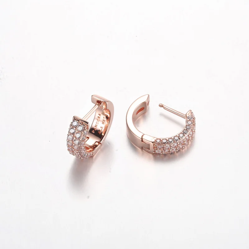 (Bild für) Pandora Timeless Pavé Doppelreif Creole-Ohrringe - 282622C01 - Ansicht 5