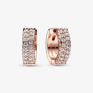 (Bild für) Pandora Timeless Pavé Doppelreif Creole-Ohrringe - 282622C01