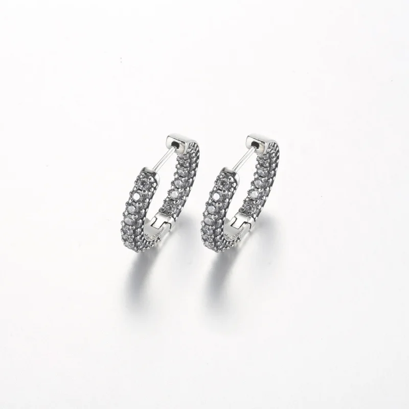 (Bild für) Pandora Timeless Pavé Einzelreihe Creole-Ohrringe - 292624C01 - Ansicht 2