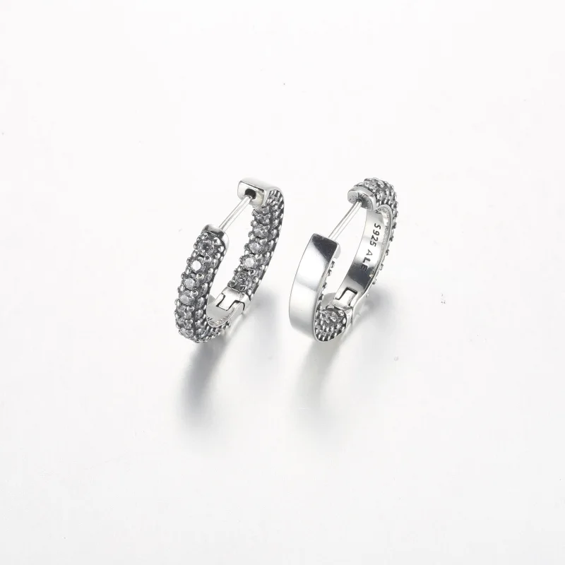 (Bild für) Pandora Timeless Pavé Einzelreihe Creole-Ohrringe - 292624C01 - Ansicht 3