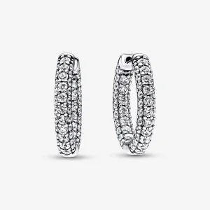 (Bild für) Pandora Timeless Pavé Einzelreihe Creole-Ohrringe - 292624C01