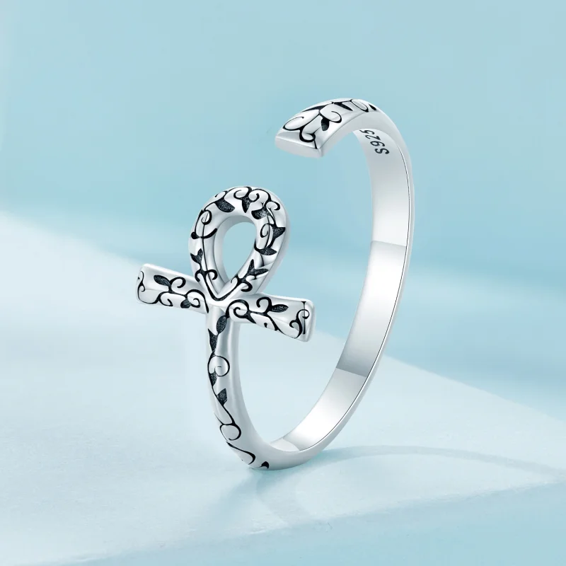 (Bild für) Pandora-Stil Ankh-Kreuz offener Ring - SCR972-E - Ansicht 2