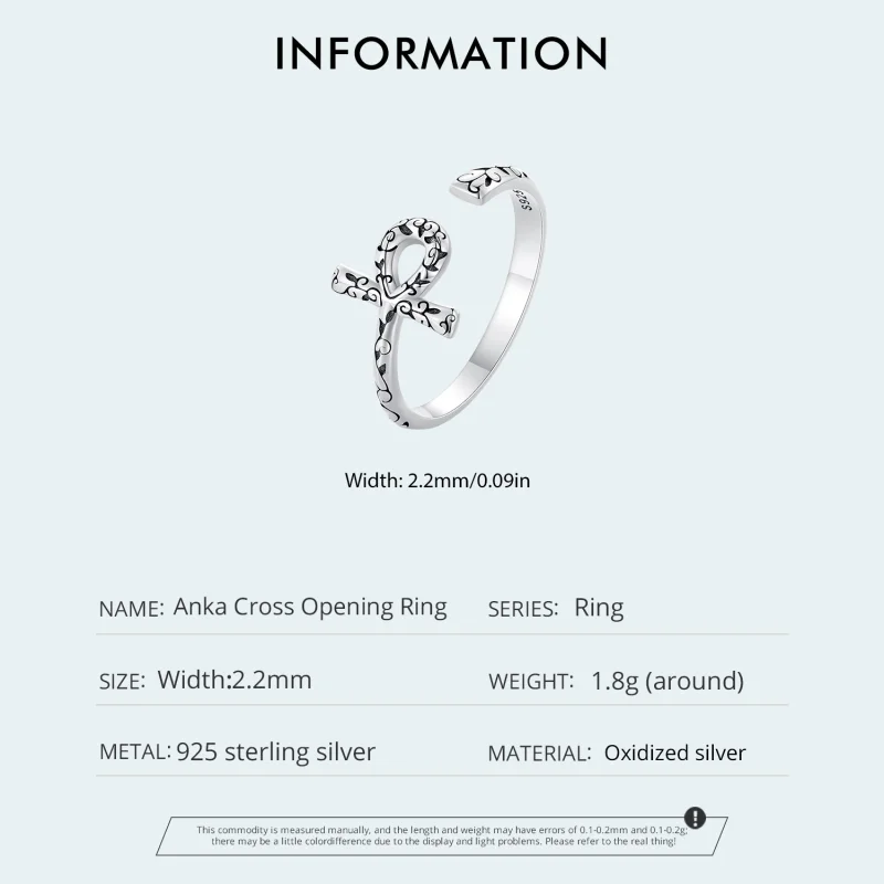 (Bild für) Pandora-Stil Ankh-Kreuz offener Ring - SCR972-E - Ansicht 4