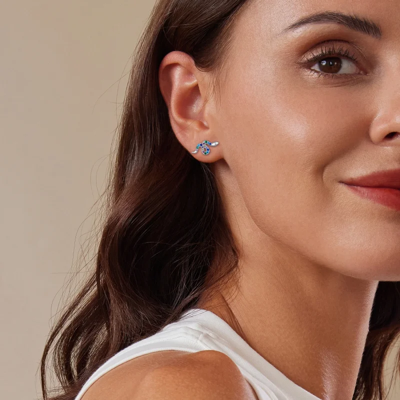(Bild für) Pandora-Stil Bunte Schlangen-Stecker Ohrringe - SCE1633 - Ansicht 8