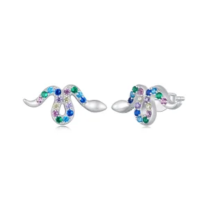 (Bild für) Pandora-Stil Bunte Schlangen-Stecker Ohrringe - SCE1633