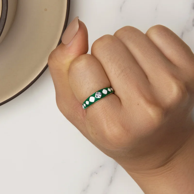 (Bild für) Pandora-Stil Diamantmuster Ring - SCR942 - Ansicht 5
