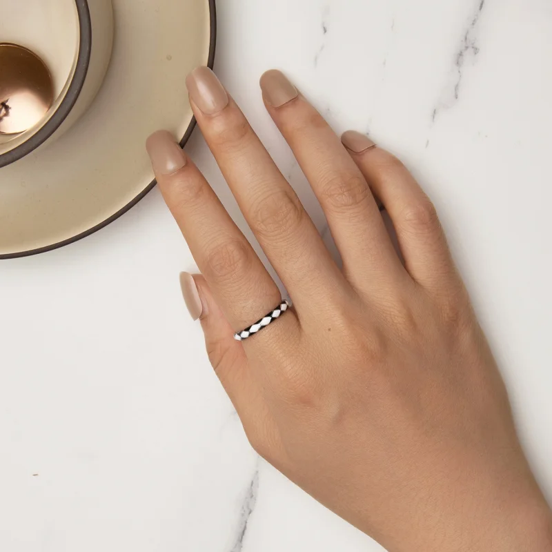 (Bild für) Pandora-Stil Diamantmuster Ring - SCR943 - Ansicht 5