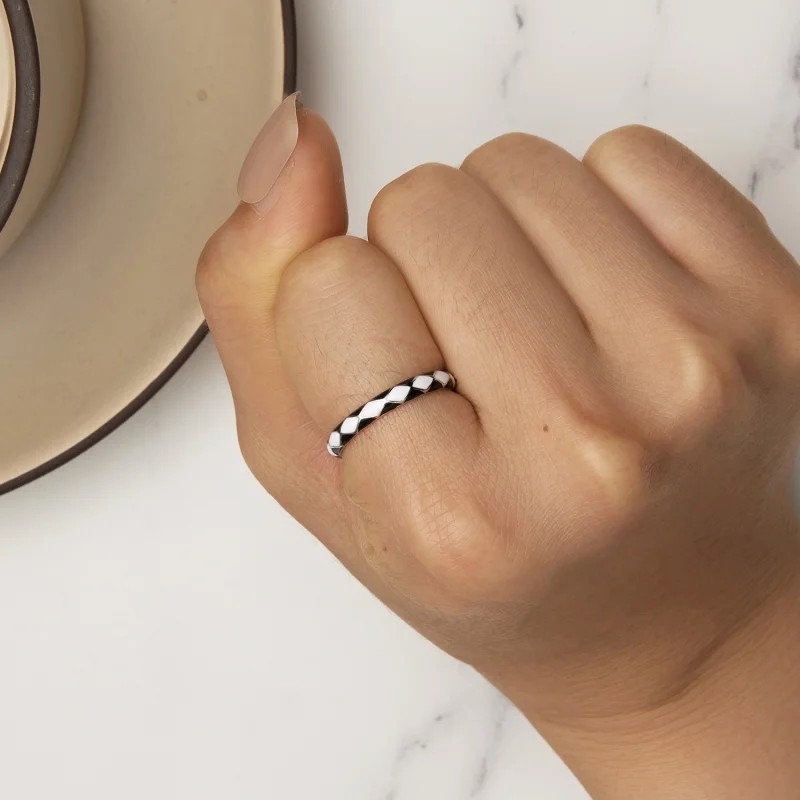 (Bild für) Pandora-Stil Diamantmuster Ring - SCR943 - Ansicht 6
