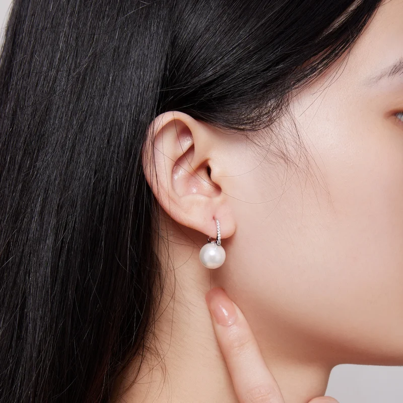 (Bild für) Pandora-Stil Einfache Muschelperlen-Kreiselohrringe - SCE1583 - Ansicht 5
