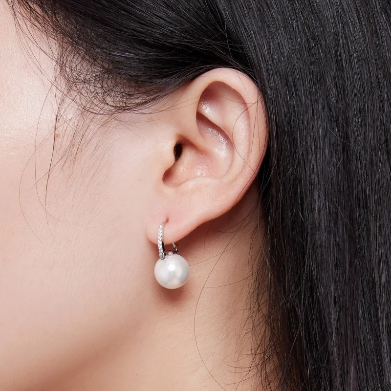 (Bild für) Pandora-Stil Einfache Muschelperlen-Kreiselohrringe - SCE1583 - Ansicht 7