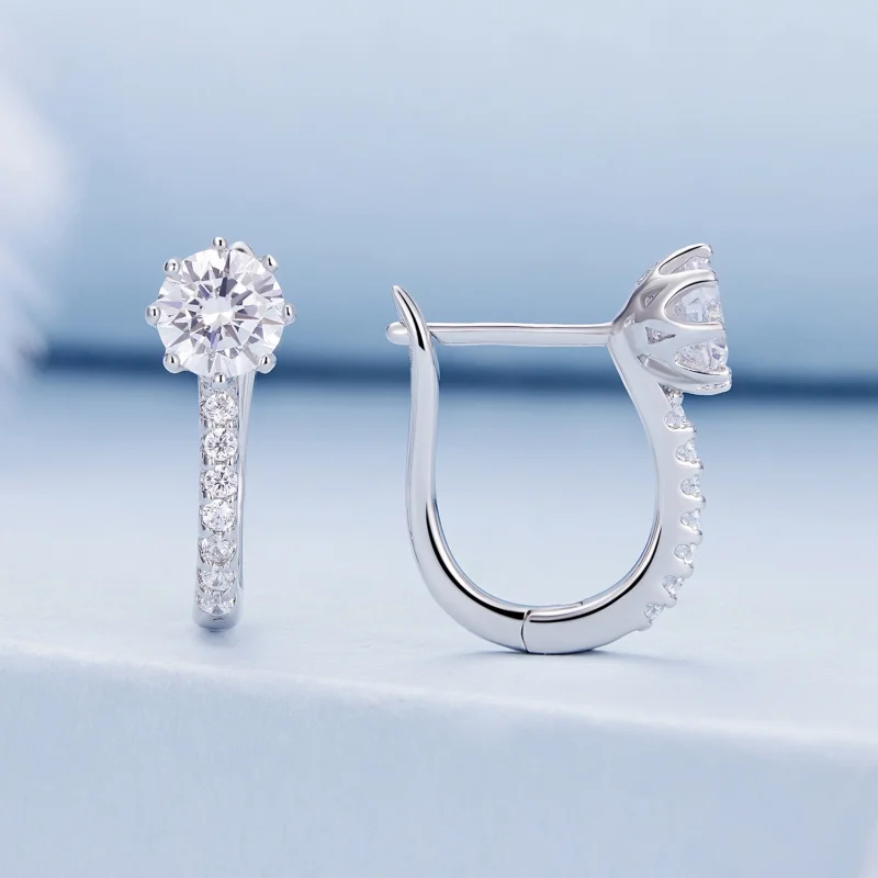 (Bild für) Pandora-Stil Einfache Zirkon-Reifohrringe - BSE856 - Ansicht 2