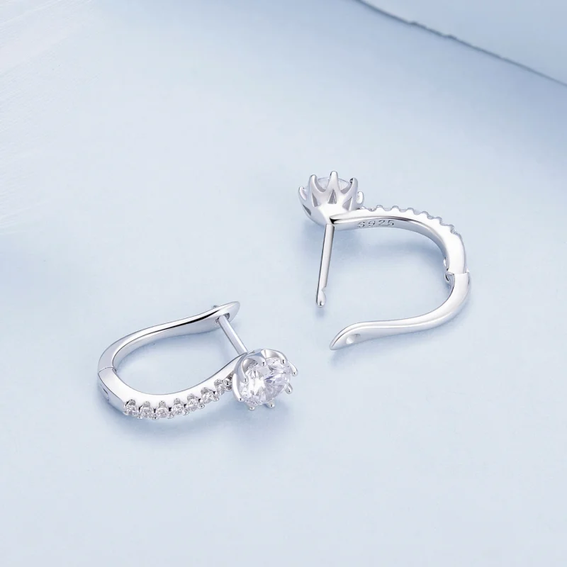 (Bild für) Pandora-Stil Einfache Zirkon-Reifohrringe - BSE856 - Ansicht 4