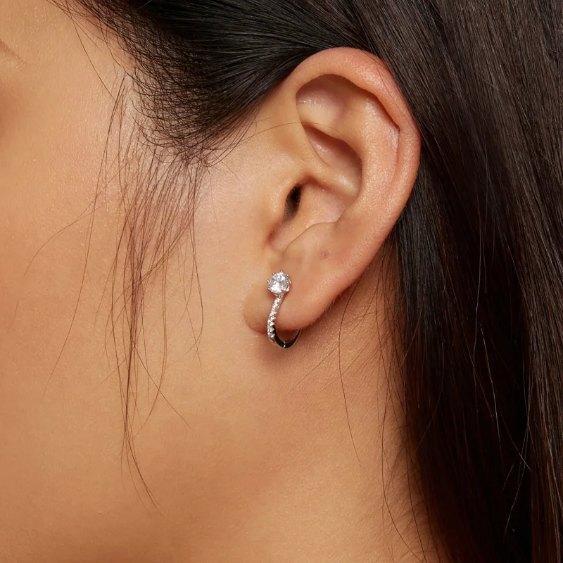(Bild für) Pandora-Stil Einfache Zirkon-Reifohrringe - BSE856 - Ansicht 6