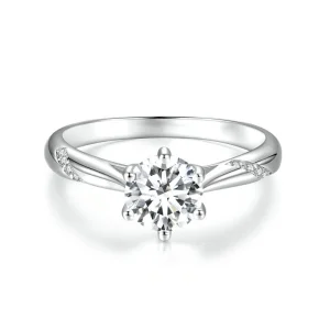 (Bild für) Pandora-Stil Einfacher Moissanit-Ring (Eine Zertifizierung) - MSR003