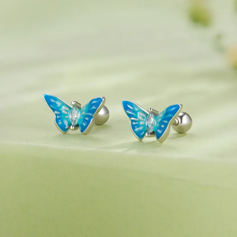 (Bild für) Pandora-Stil Exquisite Butterfly Stecker Ohrringe - SCE1571 - Ansicht 2