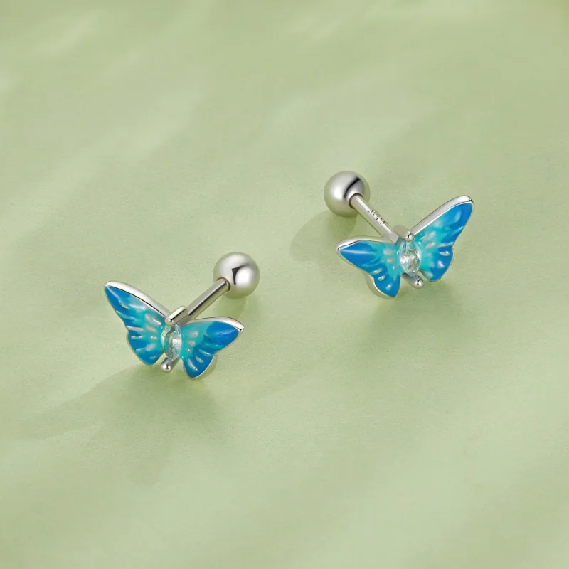 (Bild für) Pandora-Stil Exquisite Butterfly Stecker Ohrringe - SCE1571 - Ansicht 4