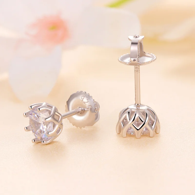 (Bild für) Pandora-Stil Exquisite Moissanit-Stecker Ohrringe (Zwei Zertifikate) - MSE016-S - Ansicht 3