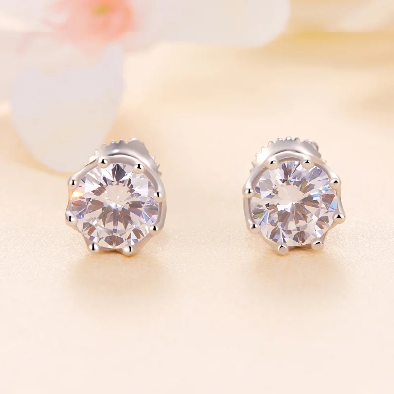 (Bild für) Pandora-Stil Exquisite Moissanite Stecker Ohrringe (Zwei Zertifikate) - MSE016-L - Ansicht 2