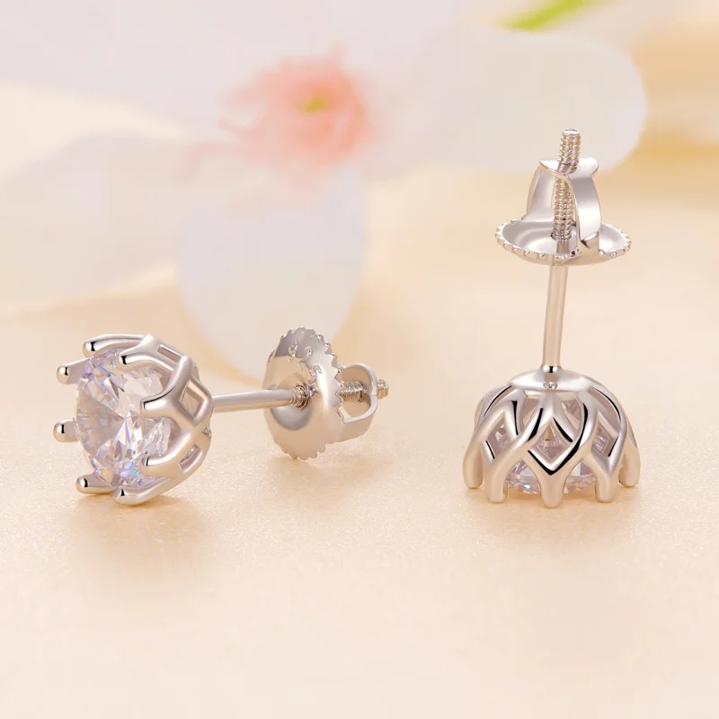 (Bild für) Pandora-Stil Exquisite Moissanite Stecker Ohrringe (Zwei Zertifikate) - MSE016-L - Ansicht 3