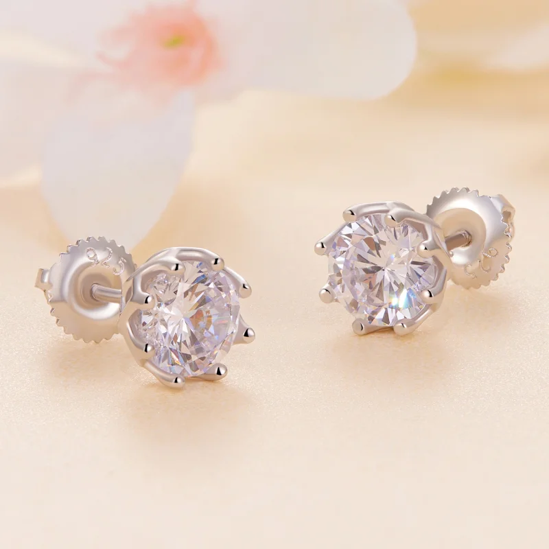 (Bild für) Pandora-Stil Exquisite Moissanite Stecker Ohrringe (Zwei Zertifikate) - MSE016-L - Ansicht 4