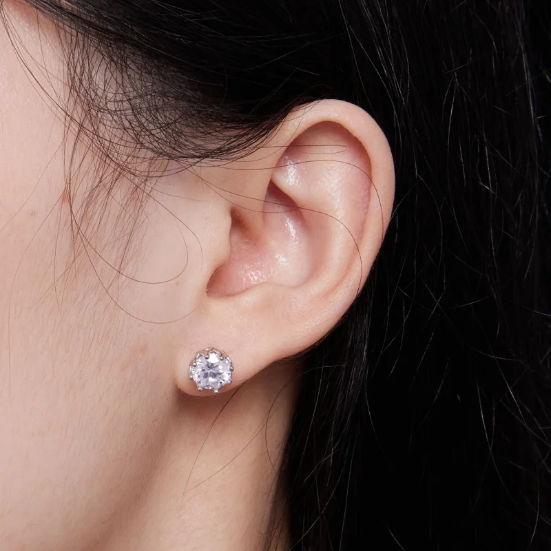 (Bild für) Pandora-Stil Exquisite Moissanite Stecker Ohrringe (Zwei Zertifikate) - MSE016-L - Ansicht 5