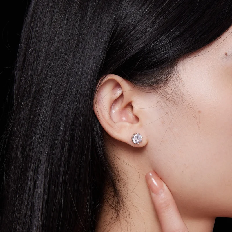 (Bild für) Pandora-Stil Exquisite Moissanite Stecker Ohrringe (Zwei Zertifikate) - MSE016-L - Ansicht 7