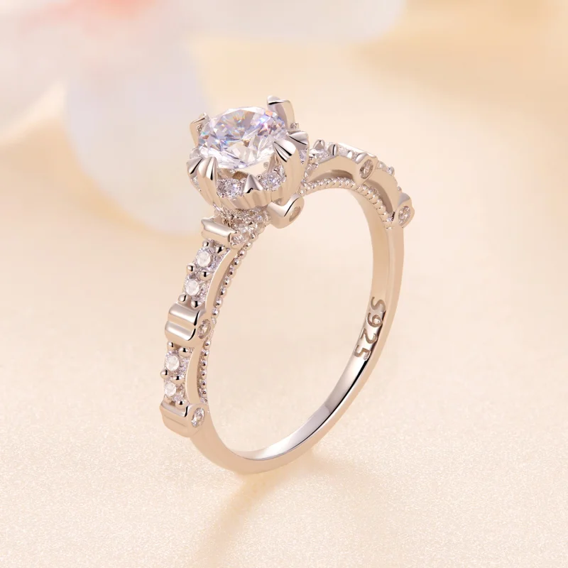 (Bild für) Pandora-Stil Exquisiter Moissanit-Ring - MSR023 - Ansicht 2