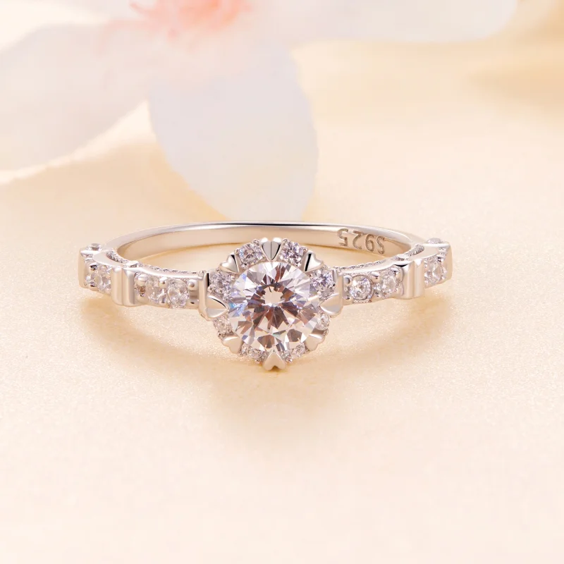 (Bild für) Pandora-Stil Exquisiter Moissanit-Ring - MSR023 - Ansicht 3