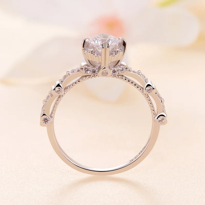 (Bild für) Pandora-Stil Exquisiter Moissanit-Ring - MSR023 - Ansicht 4