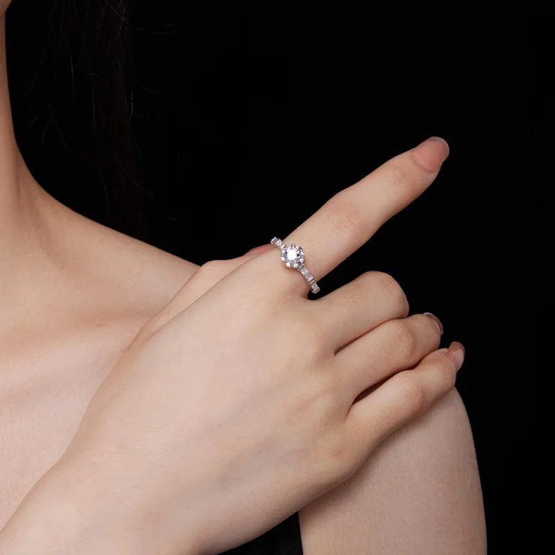 (Bild für) Pandora-Stil Exquisiter Moissanit-Ring - MSR023 - Ansicht 5