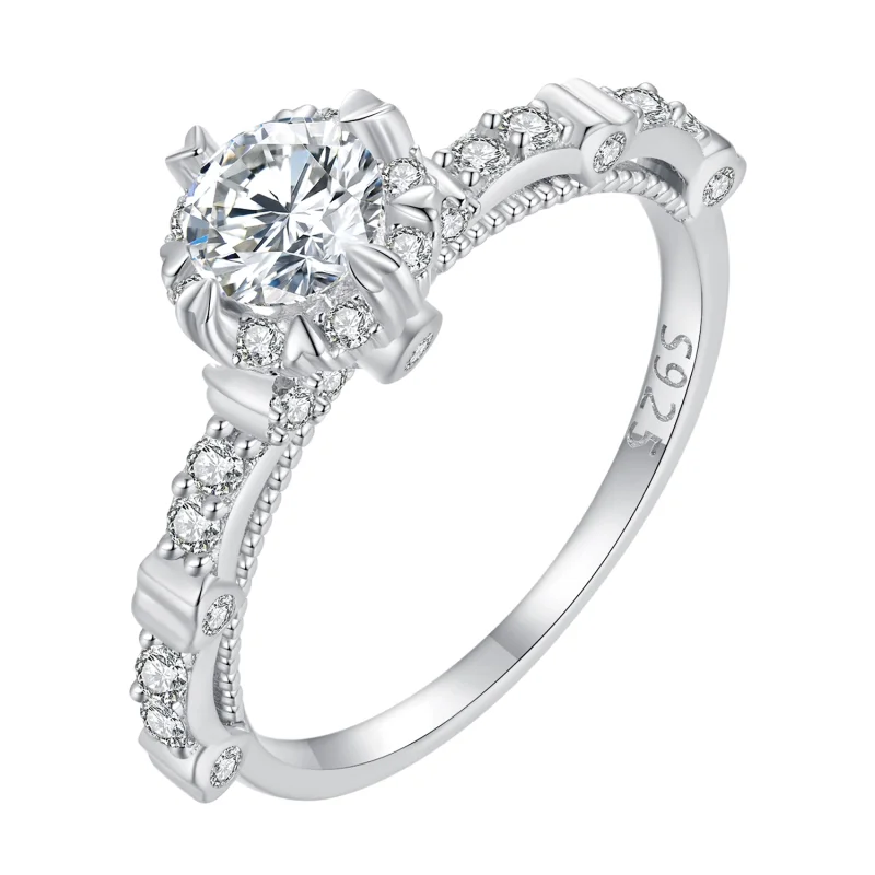 (Bild für) Pandora-Stil Exquisiter Moissanit-Ring - MSR023 - Ansicht 8