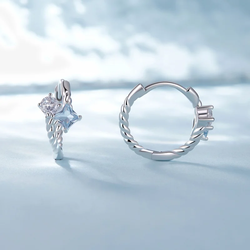 (Bild für) Pandora-Stil Exquisiter Steinebesatz-Reifohrringe - SCE1587 - Ansicht 2