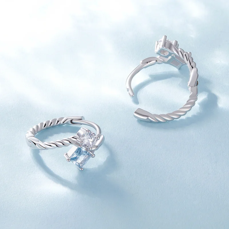 (Bild für) Pandora-Stil Exquisiter Steinebesatz-Reifohrringe - SCE1587 - Ansicht 4