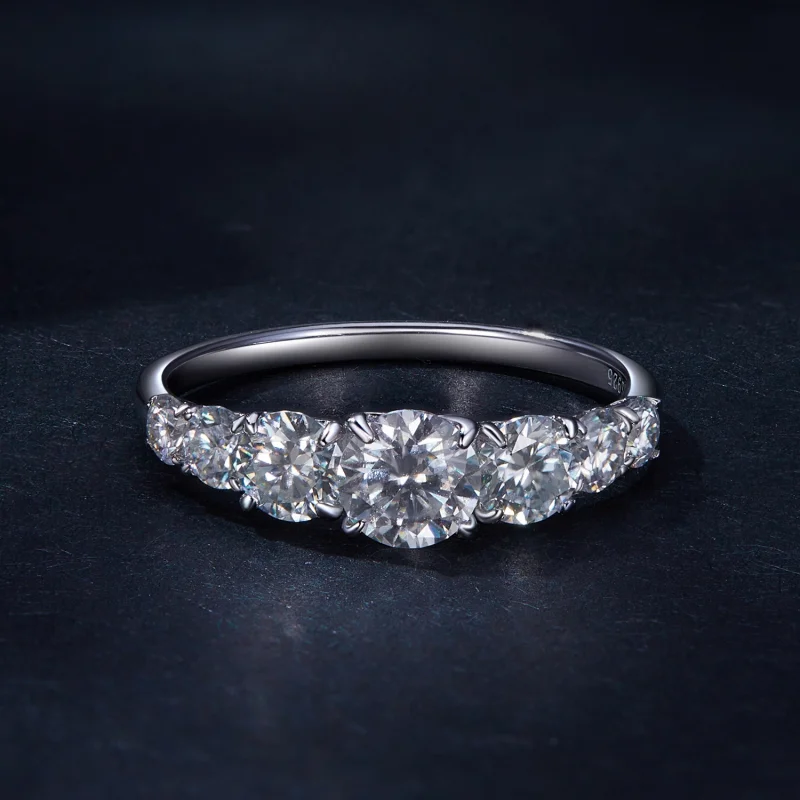 (Bild für) Pandora-Stil Funkelnder Moissanit-Ring (Ein Zertifikat) - MSR037 - Ansicht 3