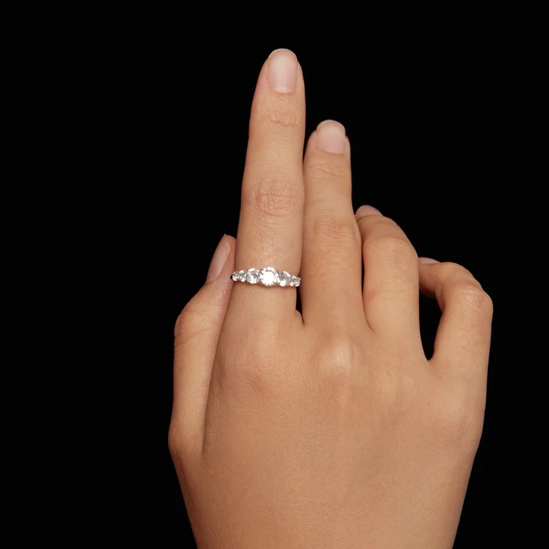 (Bild für) Pandora-Stil Funkelnder Moissanit-Ring (Ein Zertifikat) - MSR037 - Ansicht 5