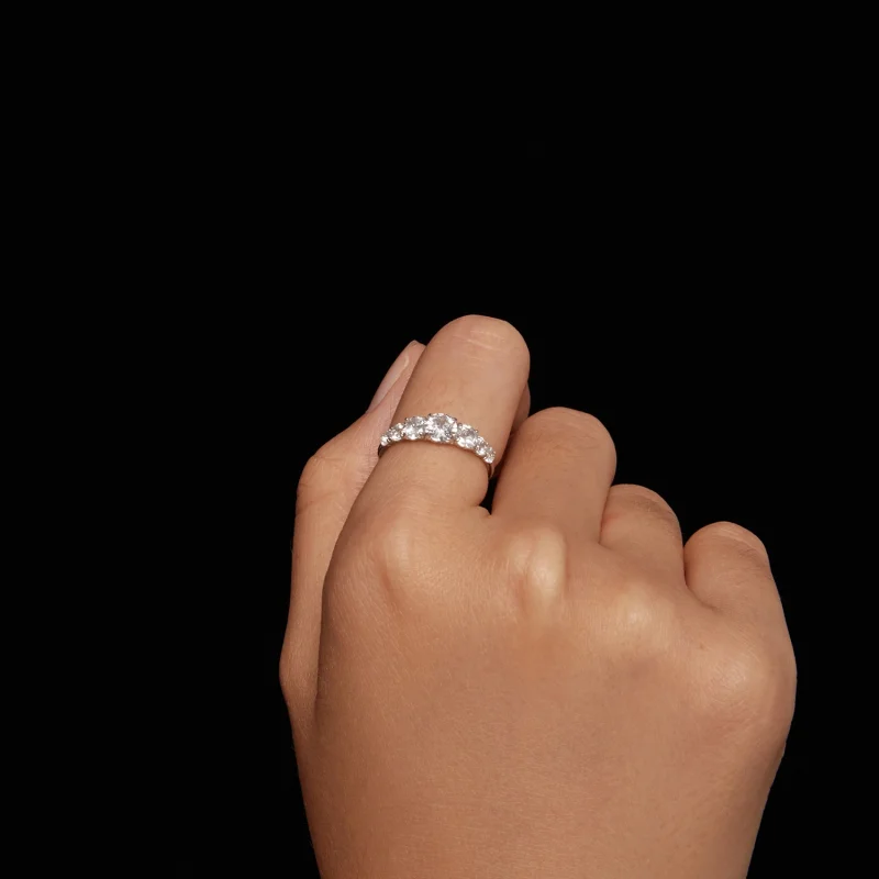 (Bild für) Pandora-Stil Funkelnder Moissanit-Ring (Ein Zertifikat) - MSR037 - Ansicht 6