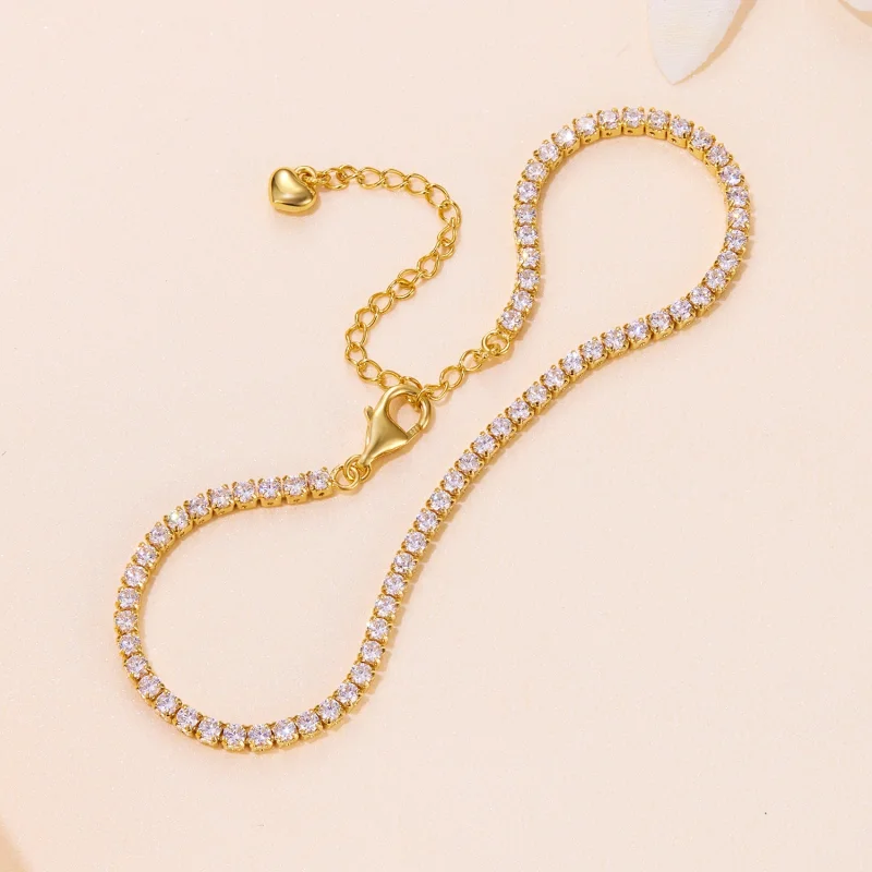 (Bild für) Pandora-Stil Golden Exquisites Zirkonkettenarmband - BSB097-B - Ansicht 3