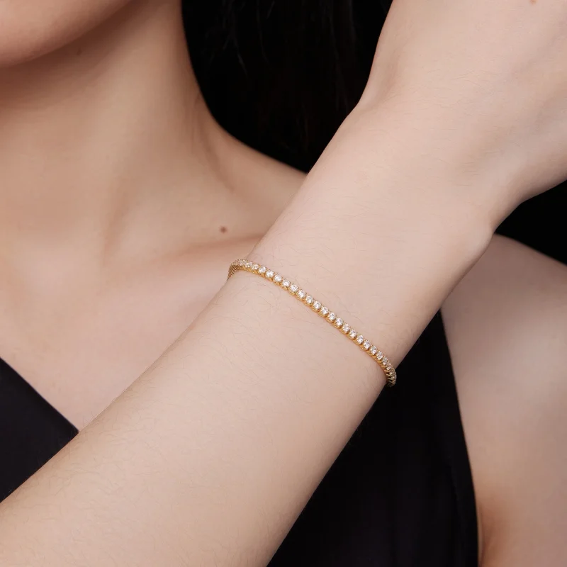 (Bild für) Pandora-Stil Golden Exquisites Zirkonkettenarmband - BSB097-B - Ansicht 8